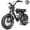 Black & Gold, variant on Blaze Retro Electric Bike for Adults, 16"x4.0 Fat Tire Vintage E‑Bicycle, 500W Hub Motor 25MPH(Peak 1200W), 48V 10.4Ah Removable Battery, Dual Shock Absorption,Blue