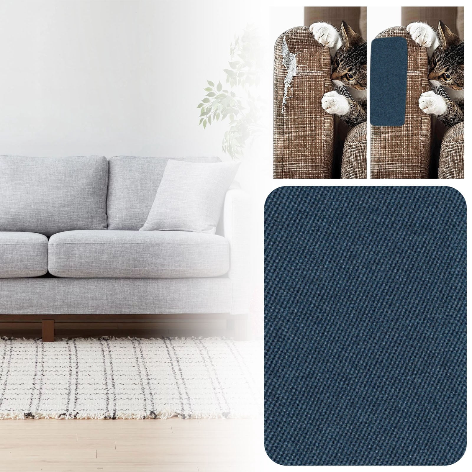 1Pc Couch Patch Repair Fabric,Canvas Repair Patch,Self-Adhesive Microfiber Patches,Quick Fix Sofa Chair Car Seat,Furniture,Upholstery Repair Kit,for Sofas Bags Furniture Car Seats,8''x11''(Blue1)