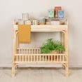 thumbnail image 3 of Creative Co-Op Rattan and Bamboo Console Table with Shelf, Natural, 3 of 5