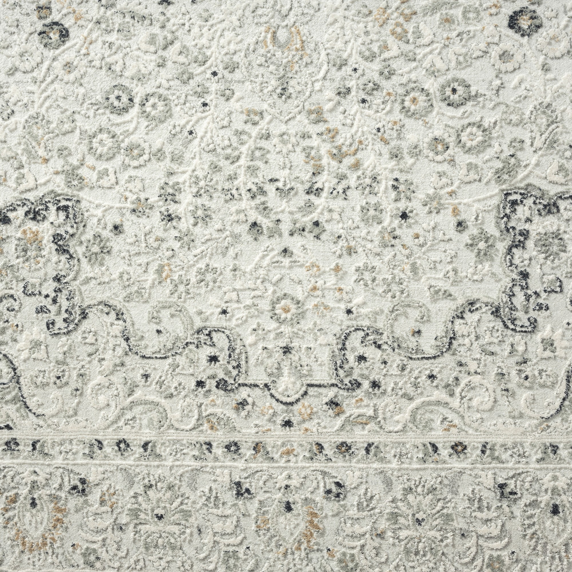 Harlow Hill 2' x 3' Ivory/Gray/Taupe Medallion Traditional Polyester Blend Indoor Area Rug