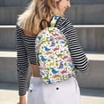 thumbnail image 5 of Easygdp Cute Dinosaur Durable Canvas Laptop Backpack,Water-Resistant,Adjustable Shoulder Strap,Large Capacity,Lightweight, Fits 15-17in Laptops for School,Work,Travel-Small, 5 of 5