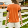 thumbnail image 6 of Xyxonk Girls White T Shirt Kids Summer Round Neck Tunic Tops 2025 Casual Blouses Cute Short Sleeve Solid Color Clothes size 10-12 Saffron, 6 of 7