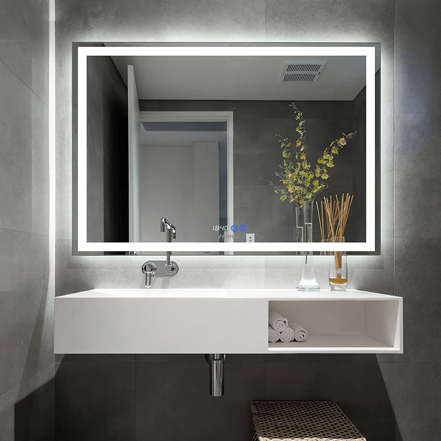 32x24 Inch LED Bathroom Mirror with Lights Dimmable IP44 Waterproof Lighted Bathroom Vanity Mirror 3 Color Temperature for Makeup Dutsekk LED Mirror for Bathroom 