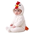 thumbnail image 3 of Baby Girls Animal Outfit Long Sleeve Zipper Hooded Romper Toddler Chicken Christmas Outfits Fall Clothes Size 0-24 Months, 3 of 7