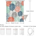 thumbnail image 4 of Floral Shower Curtain Dahlia Shower Curtains Set with 12 Hooks Flower Shower Curtain Teal and Gray Blue Green Shower Curtain Turquoise Mandala Floral Bathroom Decor, 72" W x 72" H, 4 of 6
