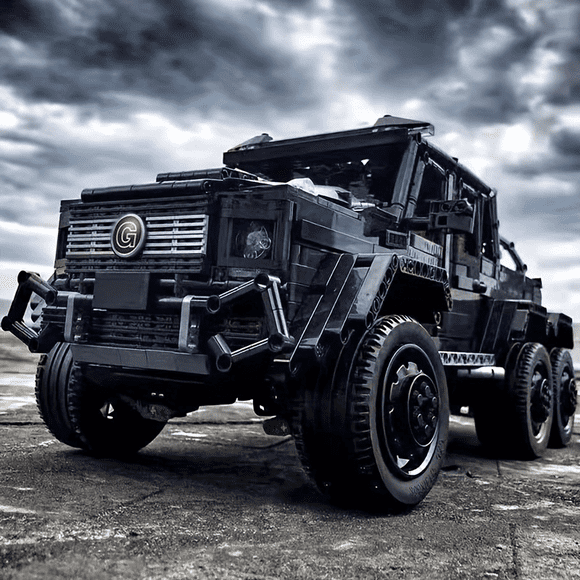 Black Pickup G63 6X6 MOC Building Blocks And Engineering Toy Adult Collectible Model Cars Kits To Build 1 8 Scale Truck Model (3300 Pieces)