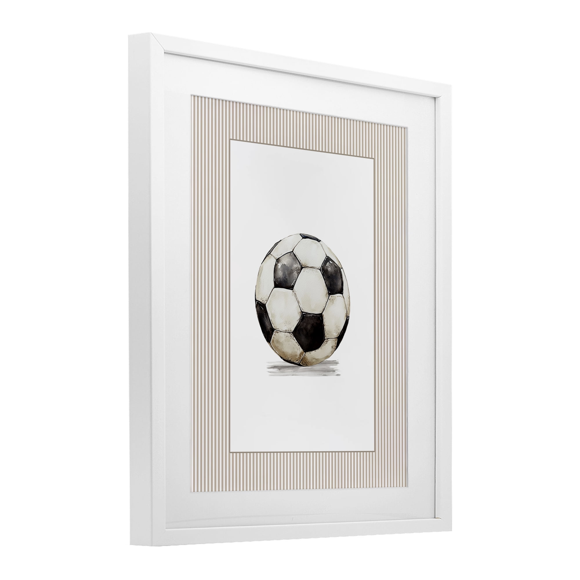 Stupell Industries Vintage Sports Soccer Ball White Framed Print Under Glass, design by Christine Simpson Art