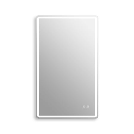 ELLOALLO Frameless 3 Color LED Mirror with Defogger Wall Bath Vanity Mirror 24x32