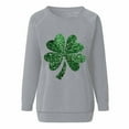 thumbnail image 4 of Goodeals Womens Loose Sweatshirts Lucky Green Glitter Graphic Pullover Tops Casual Fashion Long Sleeve Shirt Lucky Clover Irish Sweatshirts Saint Patrick's Outfits(Gray,S), 4 of 5