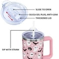 thumbnail image 4 of 40oz Pink Ghost Tumbler with Handle & Straw - Halloween Insulated Stainless Steel Cup - Gift for Women & Teens, 4 of 4