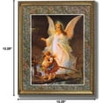 thumbnail image 4 of Guardian Angel Watching Over Children #2 Religious Art Print with Decorative Border 8x10" Gold Frame + Glass GREAT BAPTISM GIFT, 4 of 4