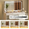 thumbnail image 6 of DWVO LED Lighted Mirror, Power Outlet, Drawers and Cabinet, Makeup Vanity Table, White, 6 of 12