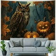 thumbnail image 4 of Orinice Owl Pumpkin Forest Tapestry Wall Hanging Unique Style Graphic Tapestries for Home Decor Living Room Bedroom Dorm Apartment Farmhouse 40x60inch, 4 of 6