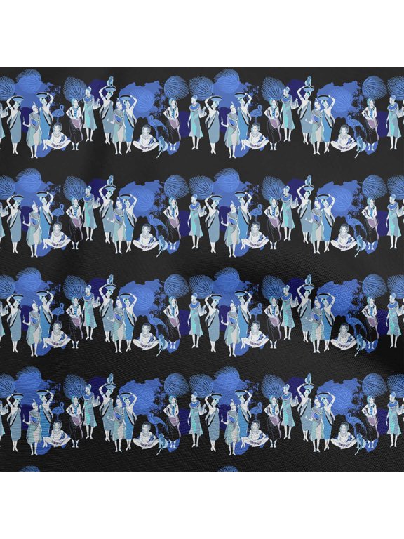GeorgetteViscoseBlueFabricAfricanDressMaterialFabricPrintFabricByTheYard42InchWide