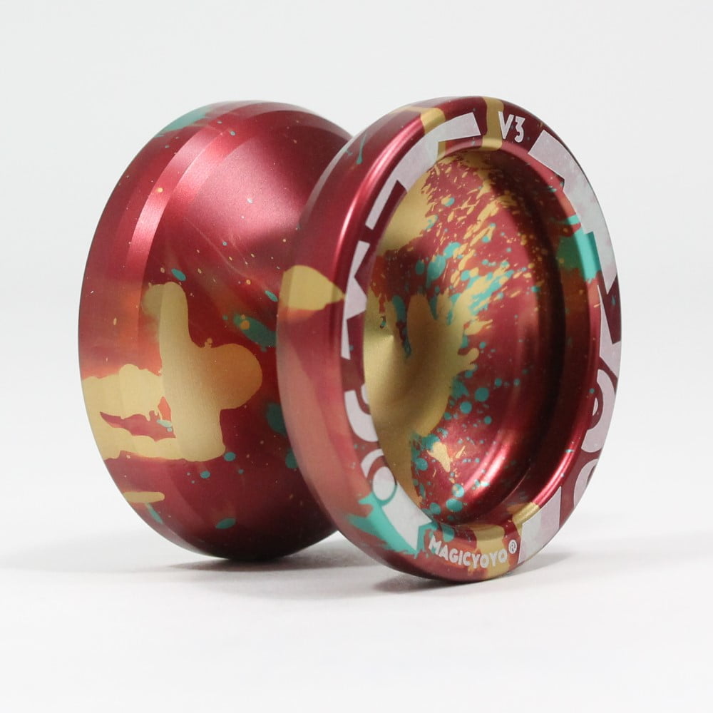 MAGICYOYO V3 Yo-Yo -Beginner to Advanced Aluminum YoYo - Includes Extra Accessory Pack (Red/Gold