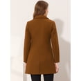 thumbnail image 4 of INSPIRE CHIC Manteau Trench d'Hiver pour Femme à Col Rabattu, Simple Boutonnage, Brun Foncé, TP, 4 of 6