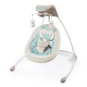 Ingenuity InLighten Cradling Plug-In Swing with LightBeams Mobile - Zoo Zoo Zebra