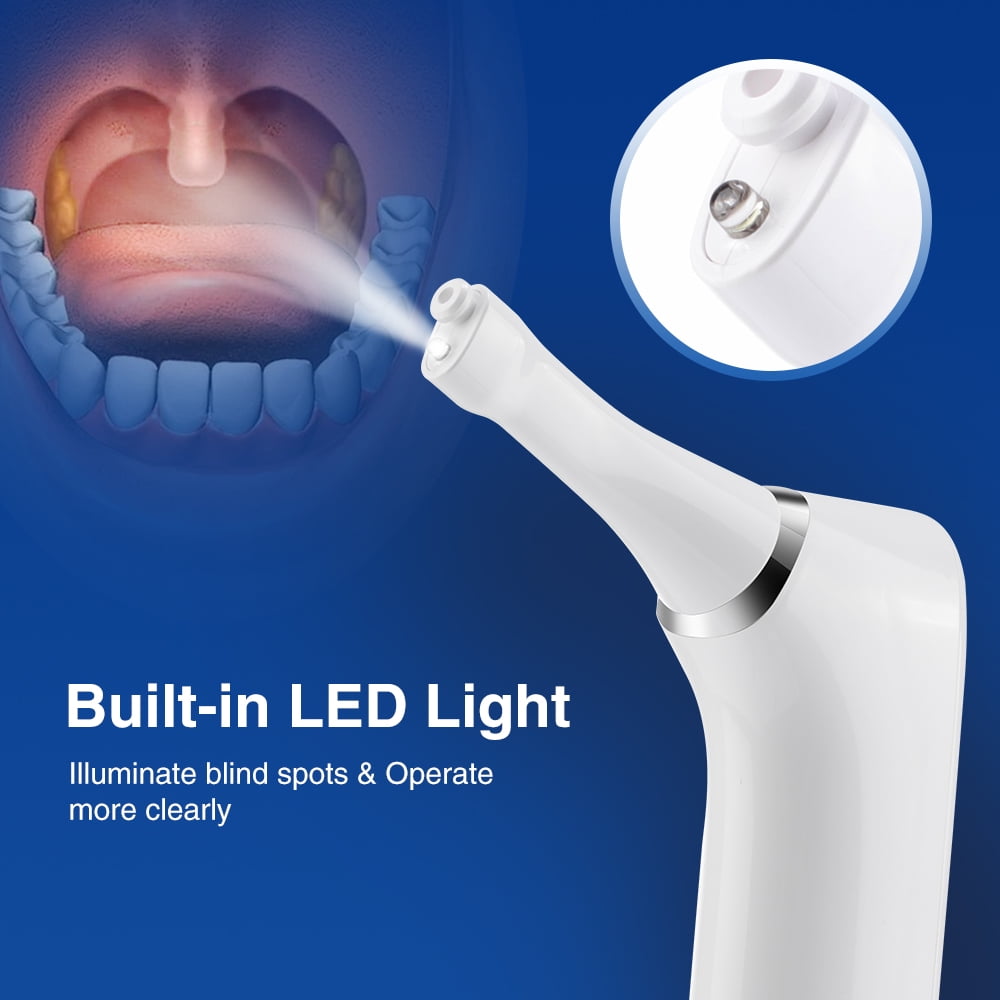 Upgraded Electronic Vacuum Tonsil Stone Remover with Built-in LED Light - Tonsil Stone Removal Kit with 3 Levels Suction,Tonsil Cleaner,Fight Bad Breath Oral Irrigator and 5X Magnifying Mirror,White
