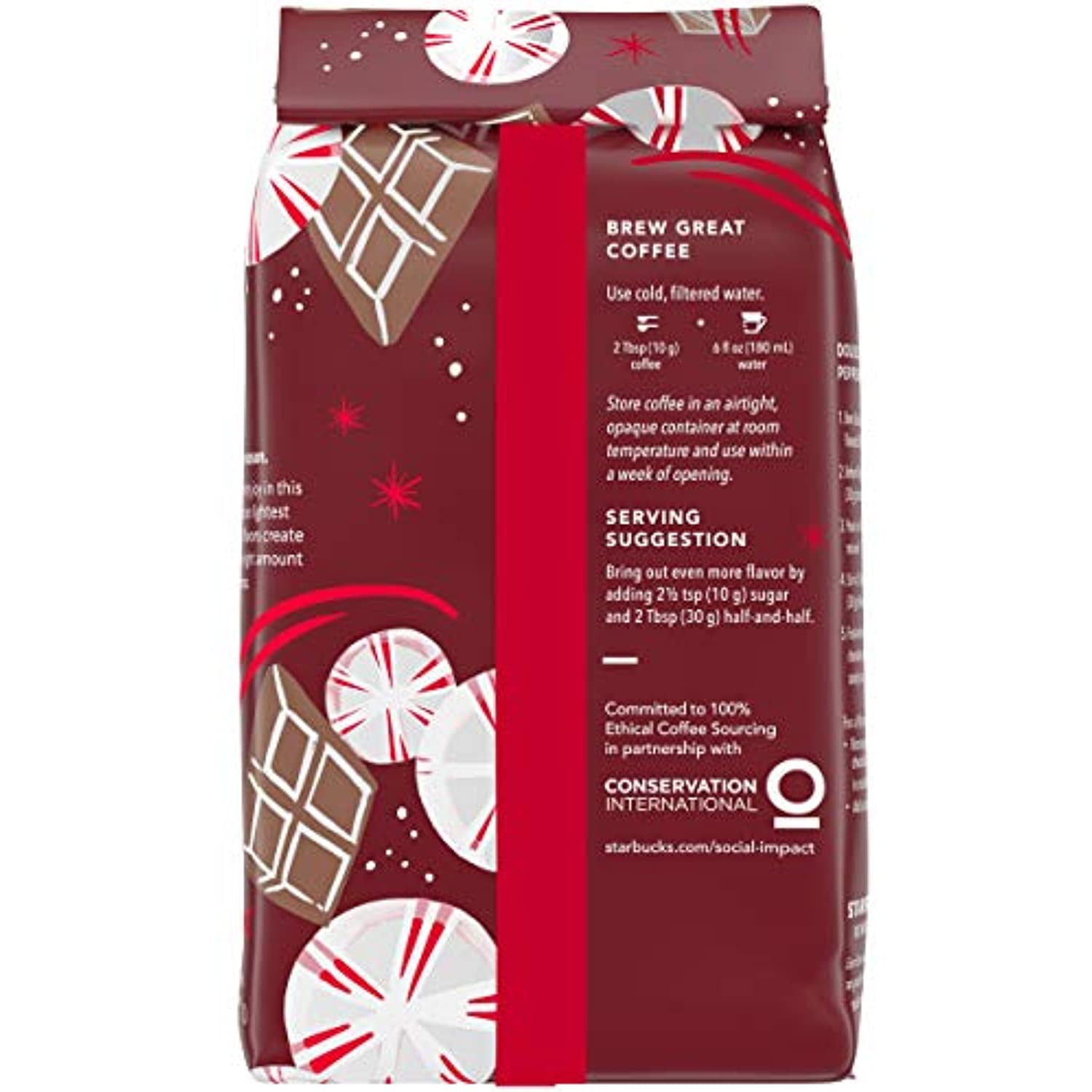 Starbucks Peppermint Mocha Flavored Ground Coffee, 11 Oz, Pack of 2