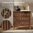 thumbnail image 5 of Farmhouse 3-Drawer End Table Set of 2 with Tray Storage and Charging Station, Ideal for Living Room with Sofa, Accent Chair, or Recliner, 5 of 7