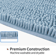 thumbnail image 5 of Evlmd Bathroom Rugs, Extra Soft Absorbent Shaggy Chenille Bath Rugs, Non-Slip Teal Blue Bath Mats for Bathroom Floor Tub and Shower, Home Decor Accessories, 20" X 32", 5 of 7