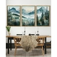 thumbnail image 2 of SHENIFY Landscape Mountain Range Wall Art 16x24in3pcs Natural Framed Set Watercolor Foggy Pine Tree Forest Nature Scenry Mist Wilderness Farmhouse Rustic Modern Decorative, 2 of 5