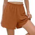 thumbnail image 5 of Quick Dry Athletic Workout Gym Summer Shorts Women Clothes Women's Fashion Casual Solid Color Pants Pocket Elastic Waist Comfortable Short Pants Brown L, 5 of 7