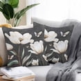 thumbnail image 2 of Throw Pillow Covers 18x18 Inch Set of 2, Farmhouse Floral Waterproof Outdoor Pillow Covers, Magnolia Flowers Vintage Blackboard Decorative Cushion Pillowcases for Couch, Sofa, Bed, Garden, Patio, 2 of 9