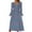 Blue, variant on Wancir Women Long Sleeve V-Neck Casual Long Dress Pleated Waist Maxi Dresses with Pockets