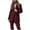 Wine, variant on Meichang Womens 3 Piece Blazer Sets Formal Lapel Collar Work Blazer And Slimming Pants with Belt Dressy Solid Business Suit Set