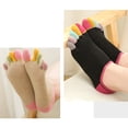 thumbnail image 3 of Calcetines coloridos para correr para mujer, calcetines con cinco dedos, forro invisible, calcetines hasta el tobillo de algodón para barco, 3 of 3
