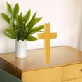thumbnail image 4 of TOYMYTOY Yellow Wooden Cross Decoration Creative Catholic Desktop Ornament, 4 of 6