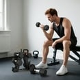 thumbnail image 2 of Soozier 60 LBS Dumbbell Set with Rack, Rubber Coated Hex Hand Weights, 2 of 10
