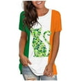 thumbnail image 1 of Pompotops Femmes Casual St. Patrick'S Day Imprimé à Manches Courtes O-Cou Pull-Shirt Tops, 1 of 5