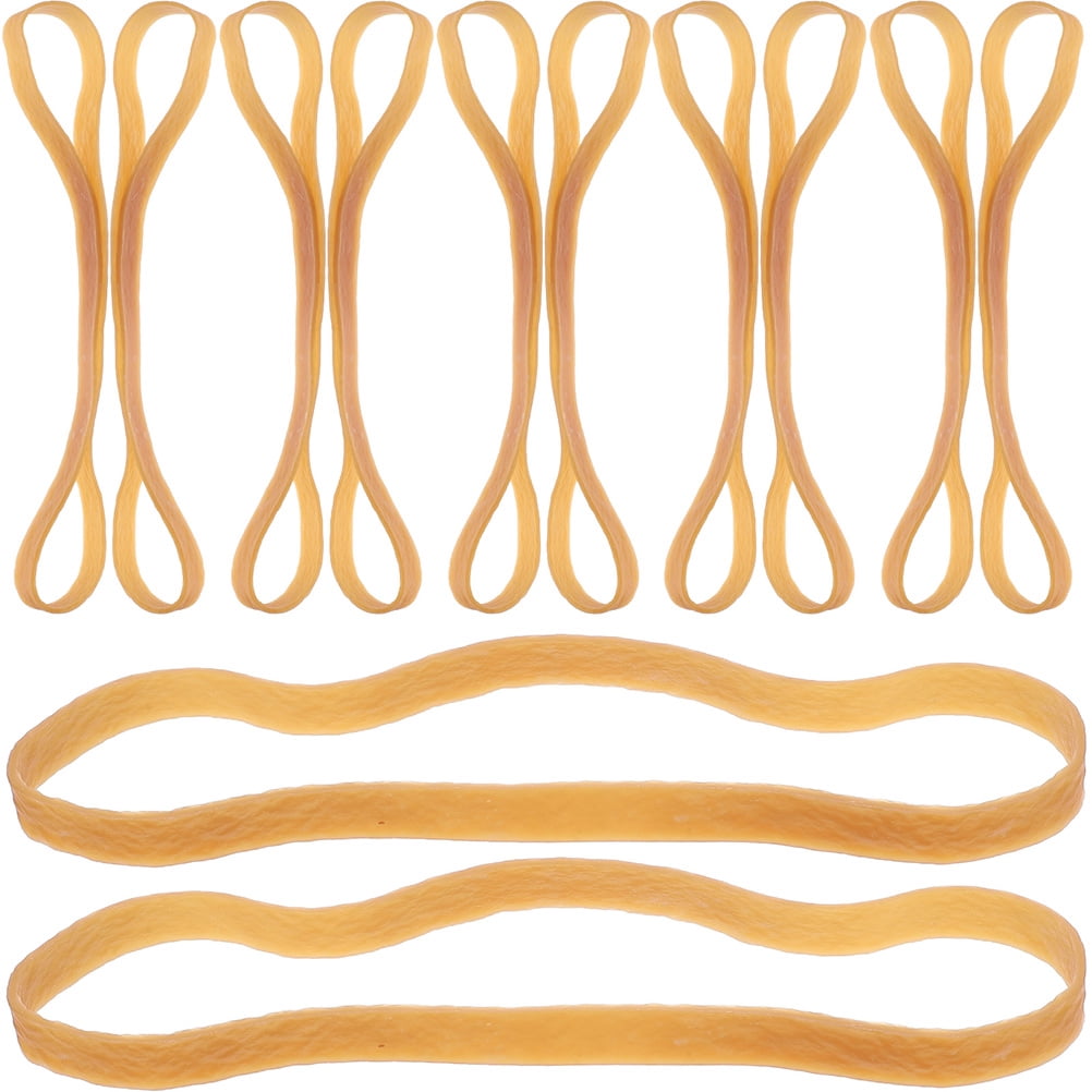 Milisten Durable Golden Rubber Bands 500g Bag, 11 Inch Length, 0.47 Inch Width, 0.08 Inch Thickness for Office and Home Use