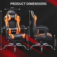thumbnail image 3 of JONPONY Big and Tall 400LBS Gaming Chair, Ergonomic Design, Gamer Chair PU Leather with Footrest and Lumbar Support, High Back Office Chair Support 8 Hours Long Sitting, Computer Chair,Orange, 3 of 11