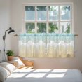 thumbnail image 4 of Teal Yellow Boho Tier Curtains, Vintage Ethnic Tribe Abstract Art Light Filtering Kitchen Curtains, 2Pcs Rod Pocket Half Window Treatments Panels for Sink Cafe Cabinet Camper 27.5x36 Inches, 4 of 9