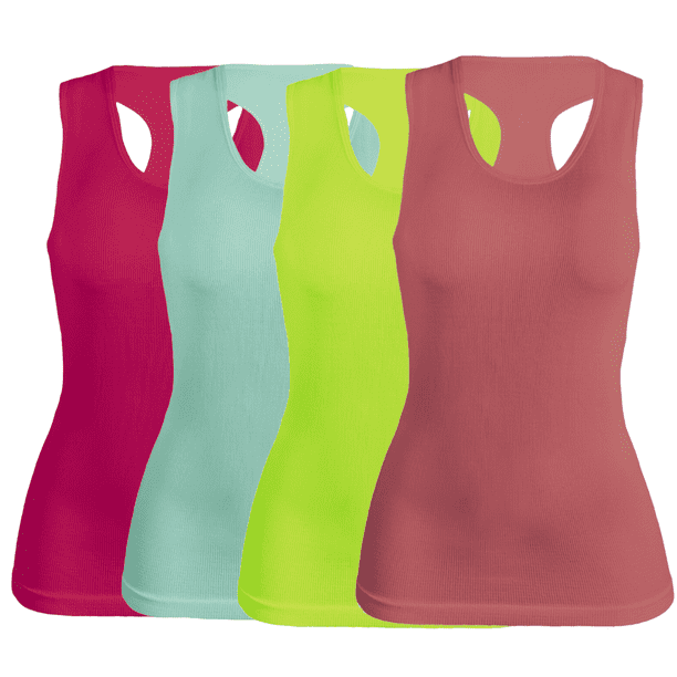 SET DE 4 BLUSAS CAMISETA PARA DAMA SURTIDO EN COLOR SIN MANGAS UNITALLA