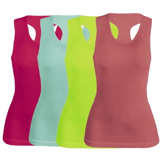 SET DE 4 BLUSAS CAMISETA PARA DAMA SURTIDO EN COLOR SIN MANGAS UNITALLA