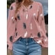 thumbnail image 3 of Camiseta Con Cuello Con Muescas Y Estampado de plumas Alegría Market, 3 of 4