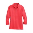 thumbnail image 5 of Port Authority Ladies 3/4 Sleeve Meridian Cotton Blend Polo-2XL (Hibiscus Pink), 5 of 6