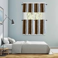 thumbnail image 6 of Brown Blue Western Kitchen Curtains Valances and Tiers Set of 3 Tiger and Leopard Print Vertical Stripes Tier Curtains and Valance with Rod Pocket for Small Windows, 27.5"x36", 6 of 9