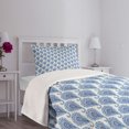 thumbnail image 5 of Ambesonne Ethnic Quilted Bedspread Set 2 Pcs, Oriental Paisley Raindrops, Twin Size, Turquoise Navy Blue, 5 of 6
