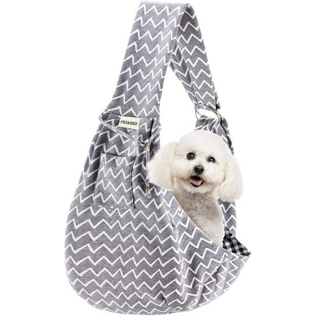 Hgudesign FDJAS Small Pet Sling Carrier-Hands Free Rrsible Pet Papoose Bag Tote Bag with a Pocket Safety Belt Dog for Outdoor Travel (Red)