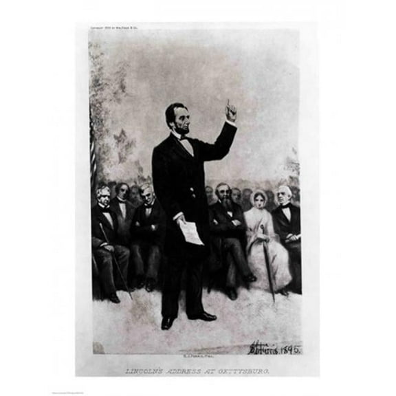 Lincolns Address at Gettysburg  1895 Poster Print
