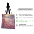 thumbnail image 2 of Canvas Tote Bag for Women Girls Design Print Beach with Pink Rose Petals Tote, 2 of 8