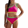 thumbnail image 3 of Mnyotv Girls' Two Piece Bikini Set High Waist Swimsuits Beach Swimwear Teen Girl Summer Outfits Bathing Suits Size 13-14 Years, 3 of 6
