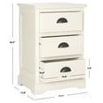 thumbnail image 3 of SAFAVIEH Griffin Traditional Rustic 3 Drawer Side Table, White, 3 of 4