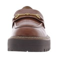 thumbnail image 3 of Sam Edelman Laurs Dark Mocha Leather Rounded Toe Slip On Chunky Heel Loafers (Dark Mocha, 8.5), 3 of 3