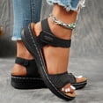 thumbnail image 4 of Rokment Women's Orthopedic Platform Wedges Walking Sandals Summer Fashion Comfortable Leather Arch Support Non Slip Work Dress Sandals for Ladies Black Size 9, 4 of 6